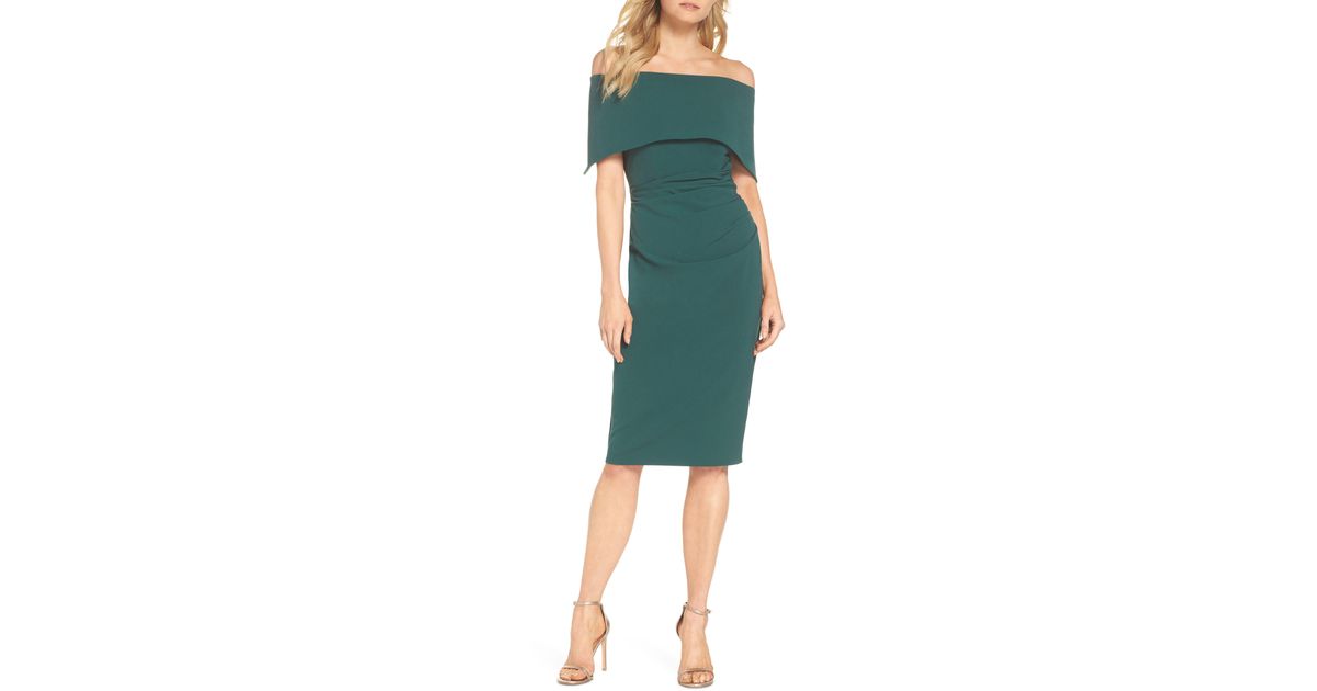 Vince Camuto Popover Cocktail Dress In Emerald At Nordstrom Rack in ...