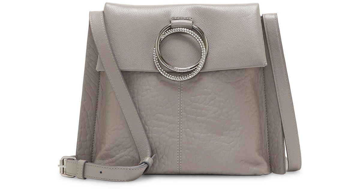 Vince Camuto Large Livy Crossbody Bag In Ultimate Grey Pebbled Leather At Nordstrom Rack in Gray
