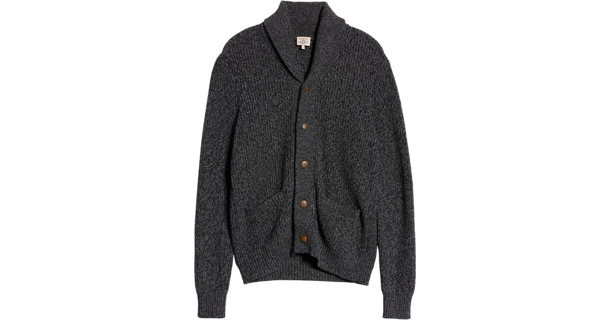 Faherty Marled Organic Cotton & Cashmere Cardigan In Deep Charcoal Marl At Nordstrom Rack in