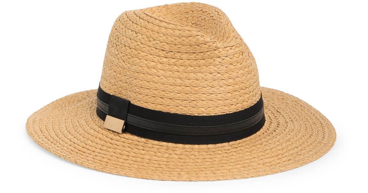 Vince Camuto Grossgrain Ribbon Woven Straw Hat in Natural Lyst