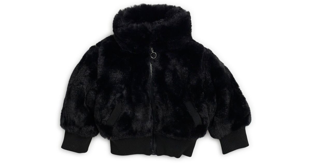 Urban Republic Faux Fur Bomber Jacket in Black Lyst