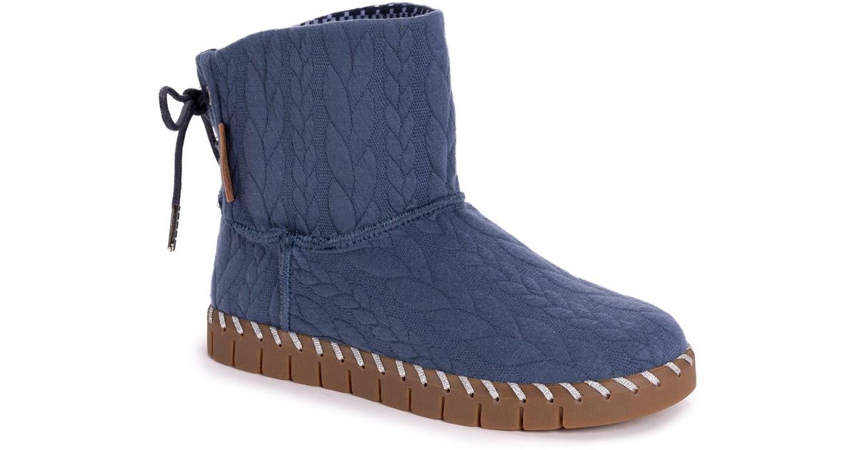 Muk Luks Flexi Hoboken Knit Boot In Twilight At Nordstrom Rack in Blue