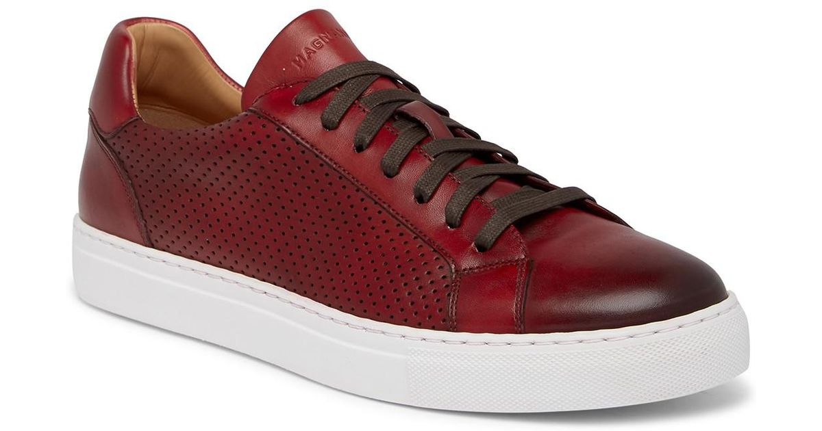 Magnanni Jose Leather Sneaker in Red 
