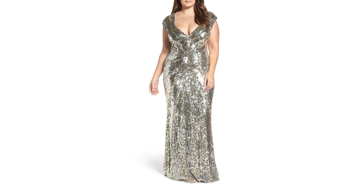 mac duggal sequin gown