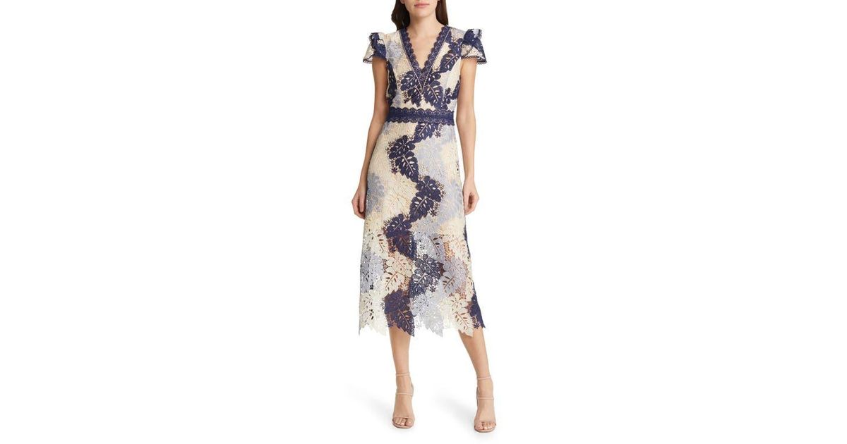 adelyn rae blue lace dress Mia Crochet Lace Midi Dress