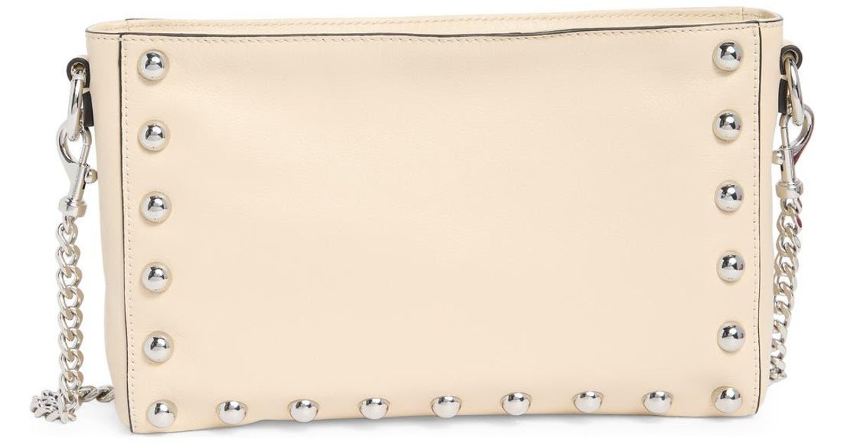 Rebecca Minkoff Mini Mab Stud Crossbody Bag in Natural | Lyst