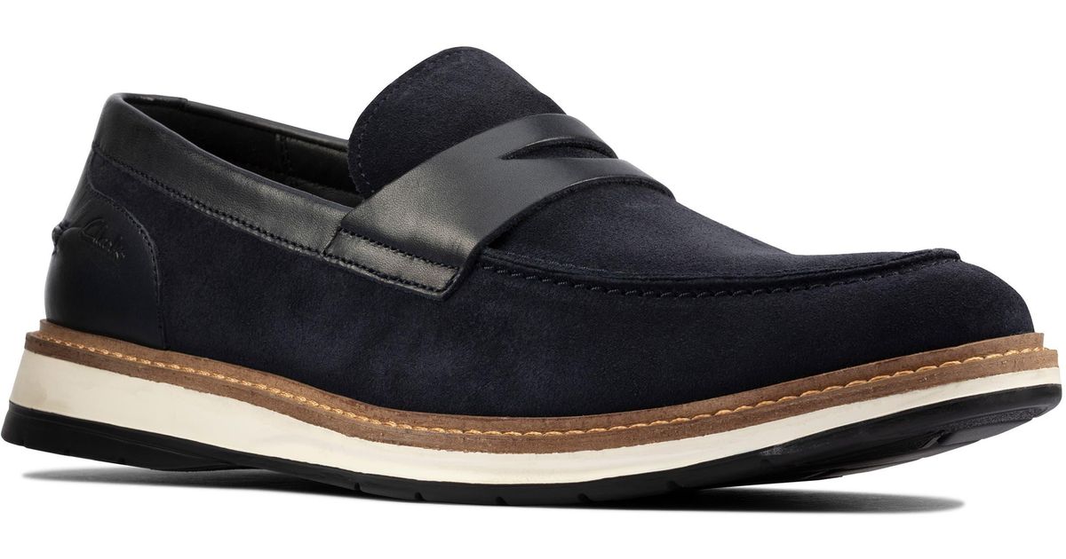 Clarks Chantry Penny Loafer In Navy Suede At Nordstrom Rack in Blue for ...