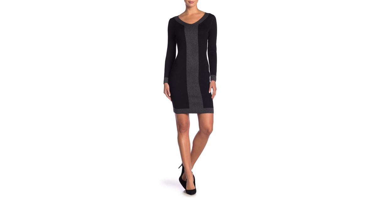 colorblock sweater dress