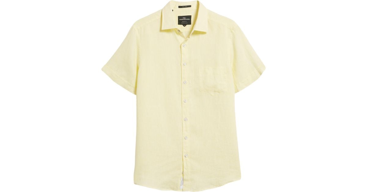 Rodd & Gunn Ellerslie Linen Shirt in Yellow for Men | Lyst