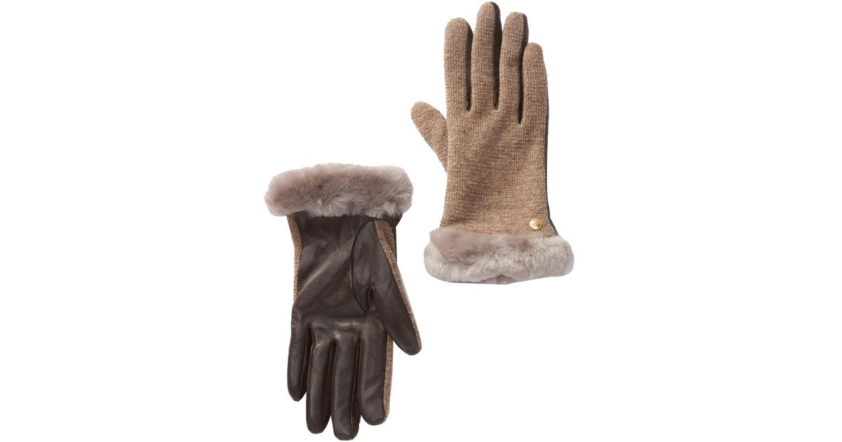 faux fur lined gloves