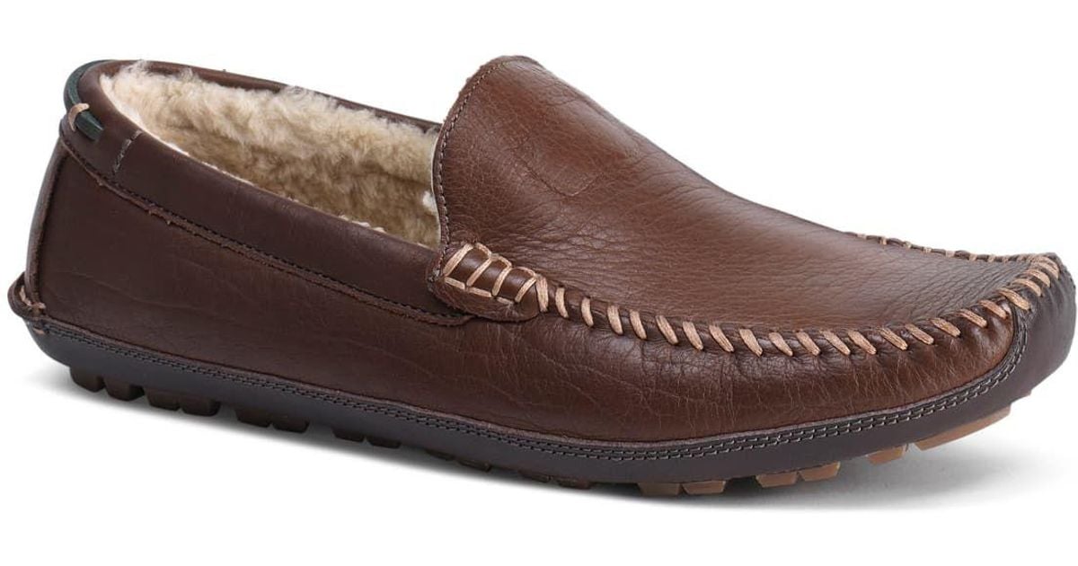 Trask Leather Denton Genuine Shearling Lined Driving Shoe in Brown for ...