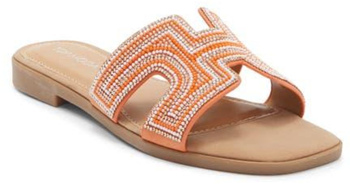 Ross Moda Slides Top Moda Louise Embellished Slide Sandal in Orange | Lyst