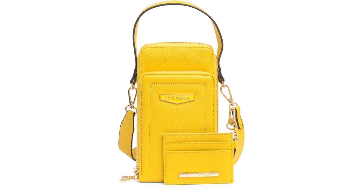 Yellow Leather Crossbody Camera Bag