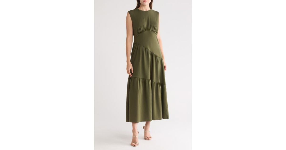 chinese dress ladies SLEEVELESS TIERED MAXI DRESS