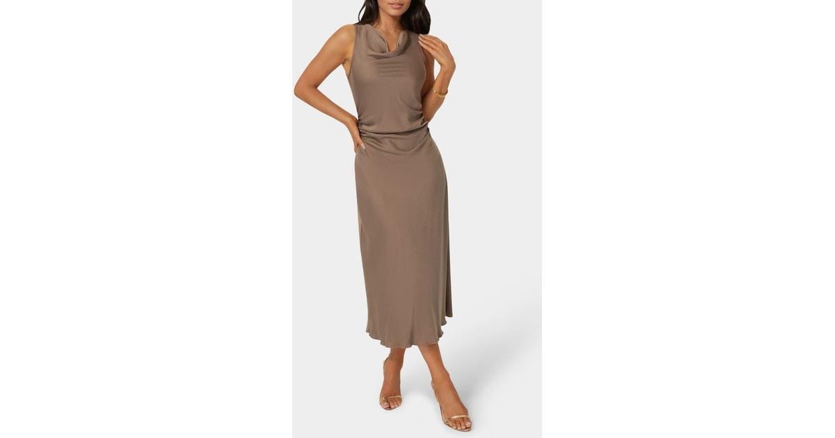 bebe satin cowl neck slip midi dress Satin Cowl Neck Slip Midi Dress Navy