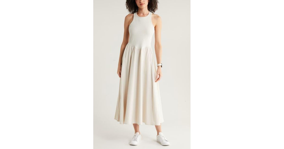 zella effortless hybrid racerback midi dress Zella Effortless Cutout Back Hybrid Dress