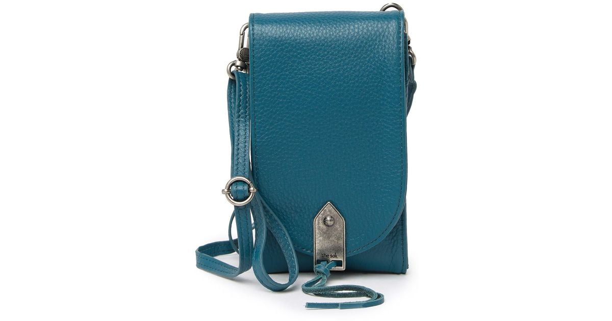 The Sak Playa Leather Phone Crossbody Bag in Teal (Blue) Lyst