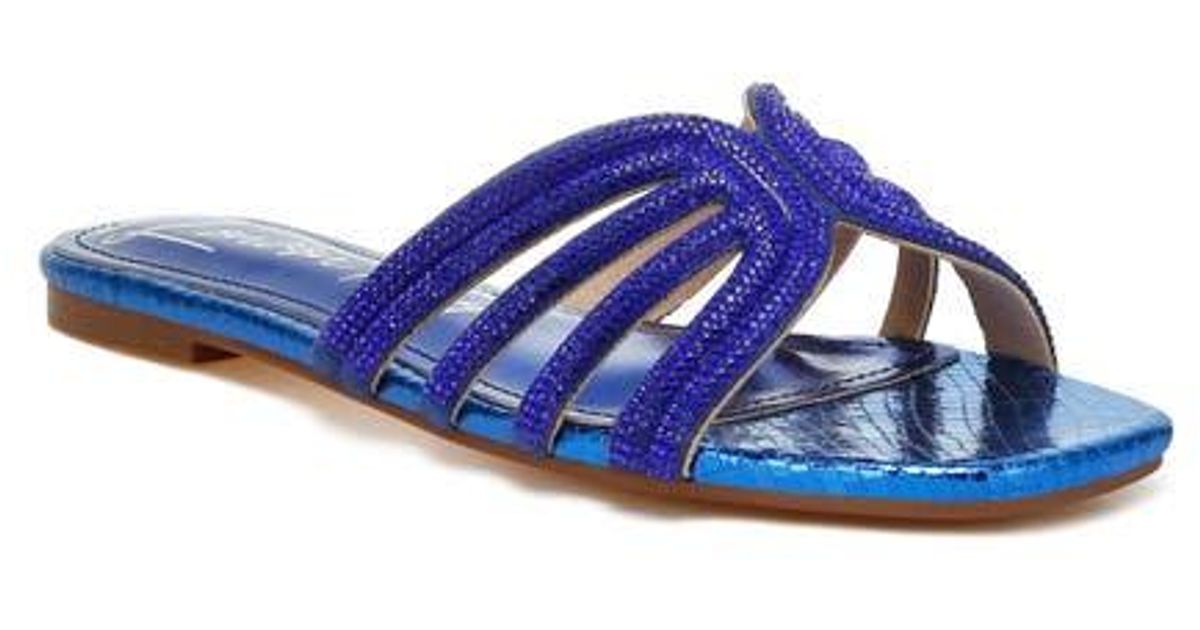 London Rag Slides LONDON RAG Dindy Embellished Slide Sandal in White | Lyst