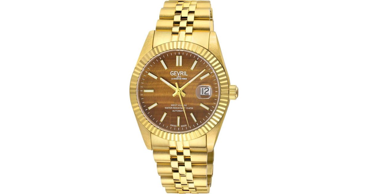 Gevil Gevril West Village Automatic Bracelet Watch, 40Mm in Metallic for Men ...
