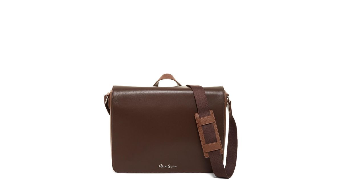robert graham mulberry leather messenger bag