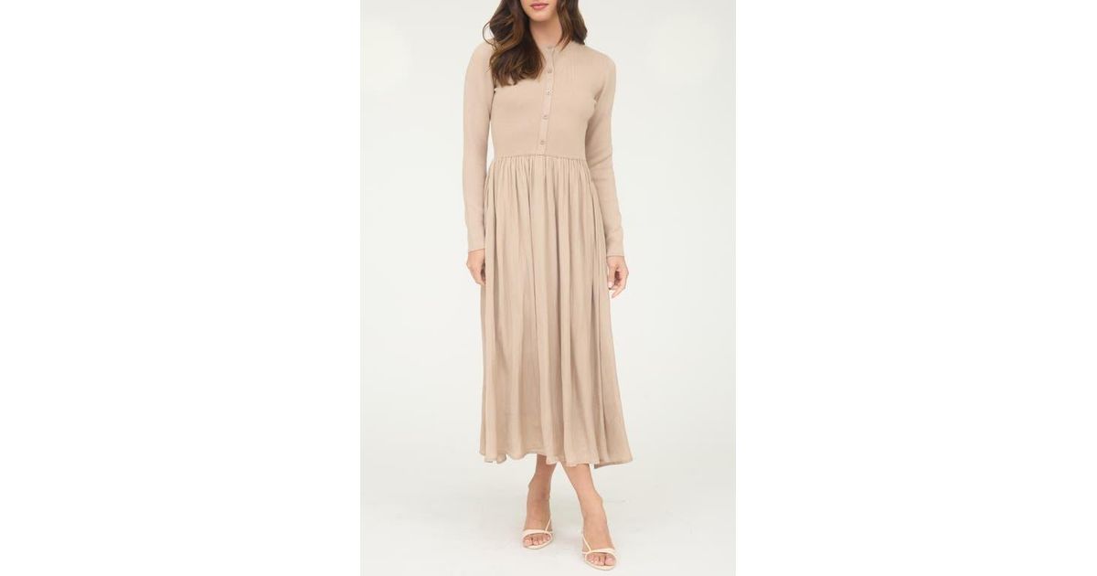 knee length dresses for ladies Ayla Plus Size White Boho Long Sleeve Maxi Dress– Hello Curve main image 1