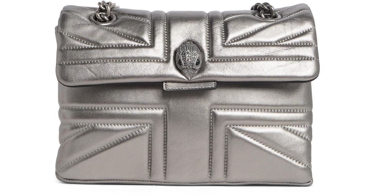 Kurt Geiger Leather Kensington Union Jack Shoulder Bag in Gray Lyst
