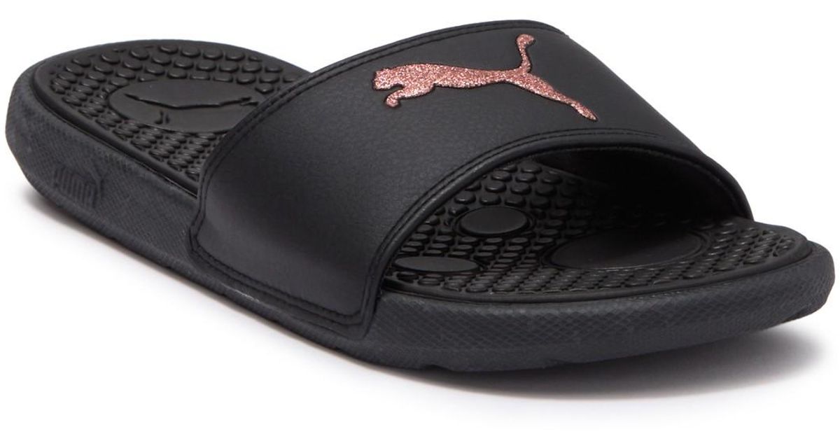 glitter puma slides