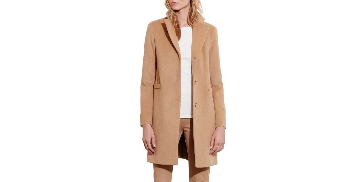 ralph lauren wool blend reefer coat petite