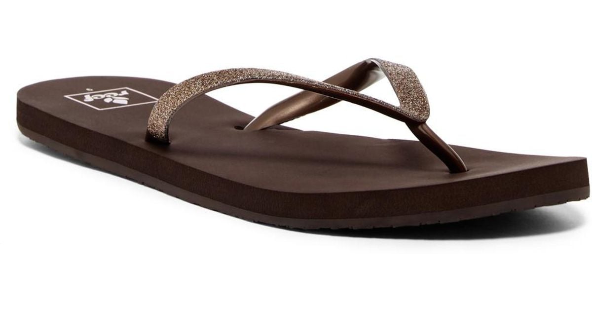 bronze flip flops