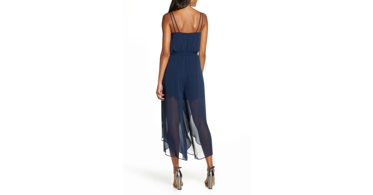 vince camuto cutaway chiffon jumpsuit