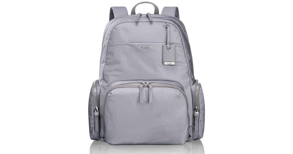 tumi calais leather trimmed nylon backpack