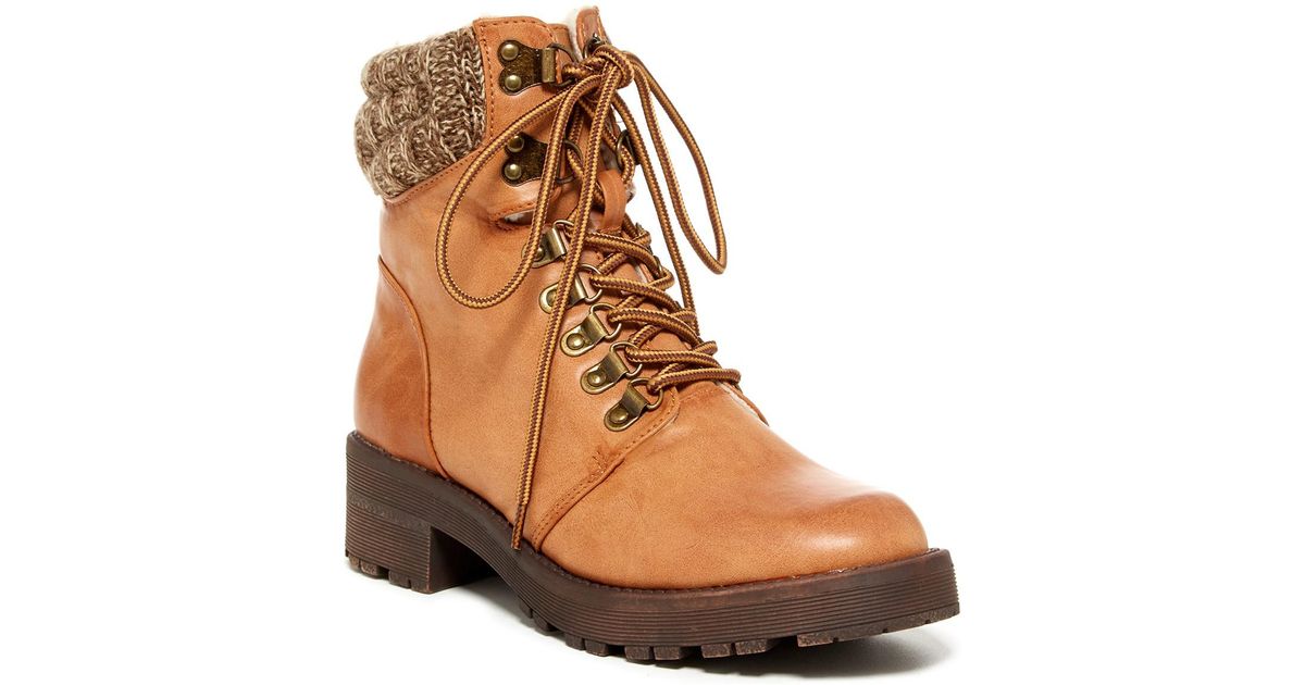 mia maylynn shearling trim boot