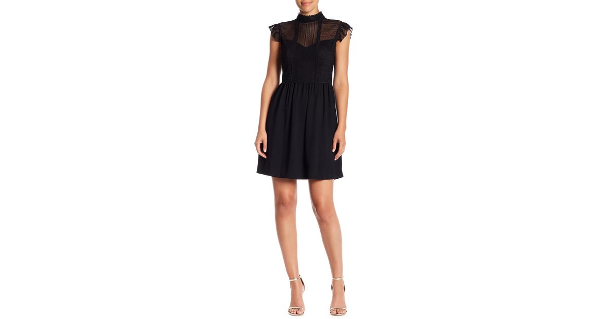 trina turk black lace dress