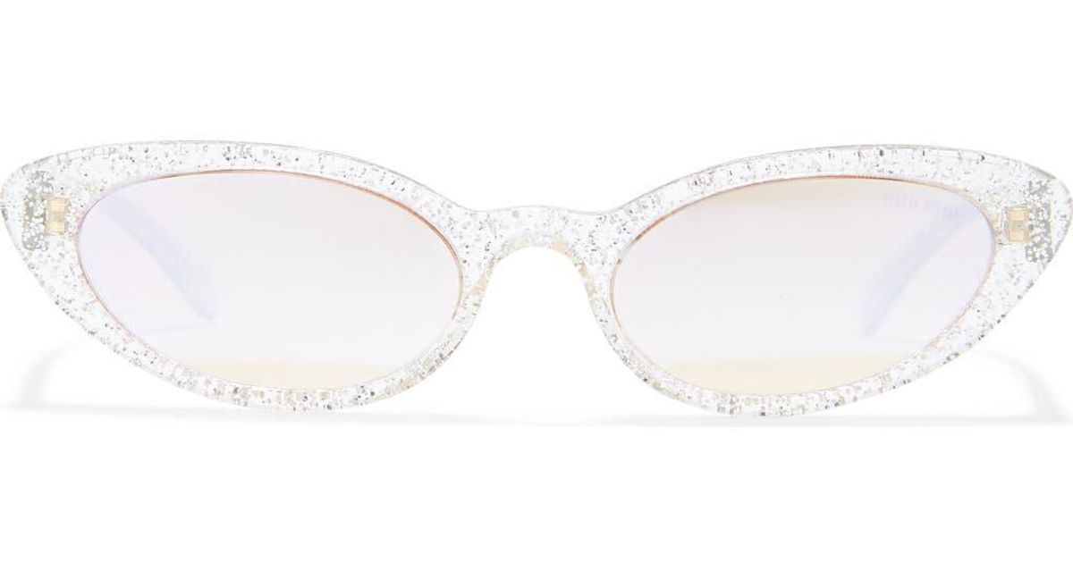 Miu Miu 53Mm Cat Eye Sunglasses in White | Lyst display picture 3