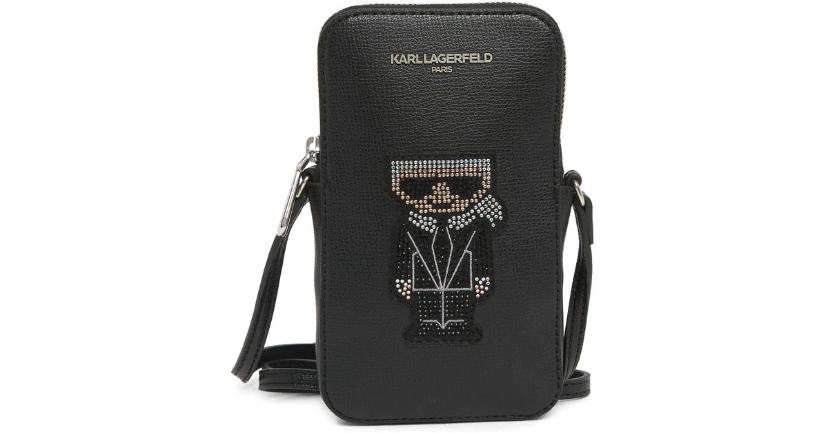 Karl Lagerfeld Maybelle Crossbody Bag In Black/stn At Nordstrom Rack Lyst