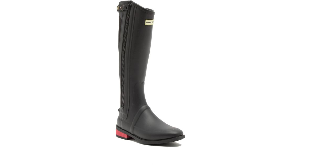 Wellesley Rubber Riding Boots in Black 