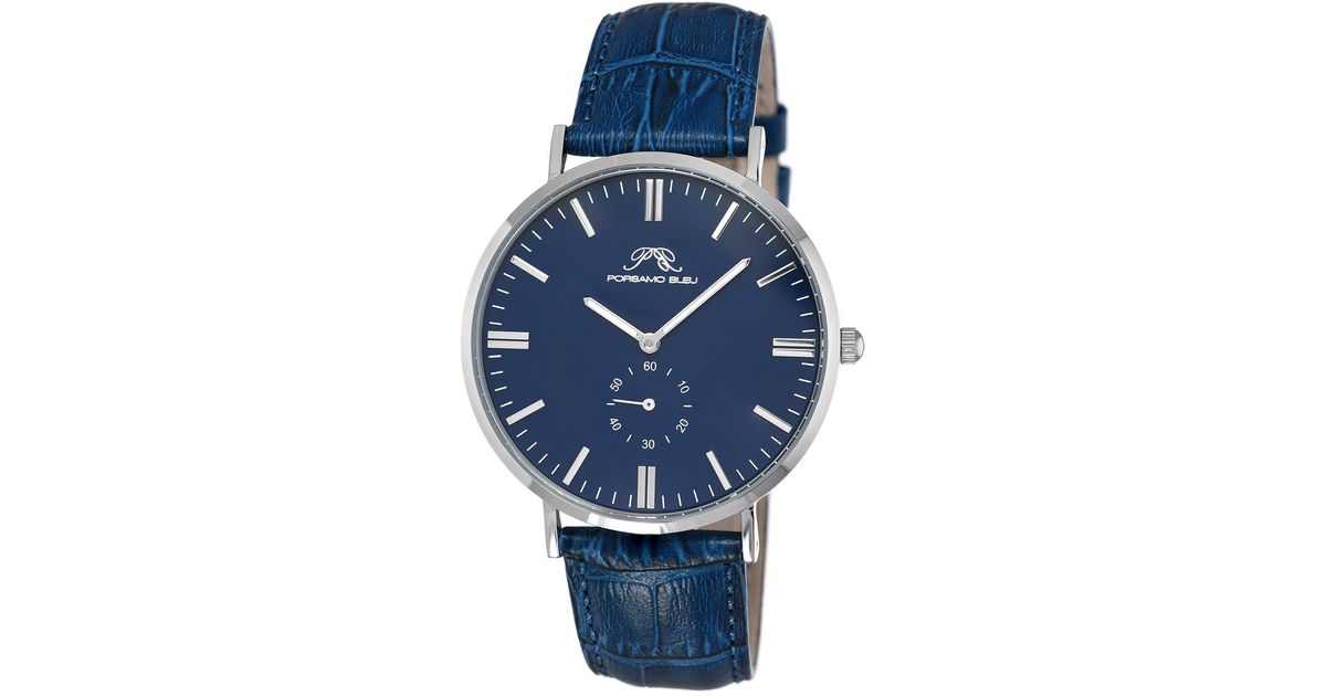 Porsamo Bleu Henry Leather Strap Watach in Blue for Men Lyst