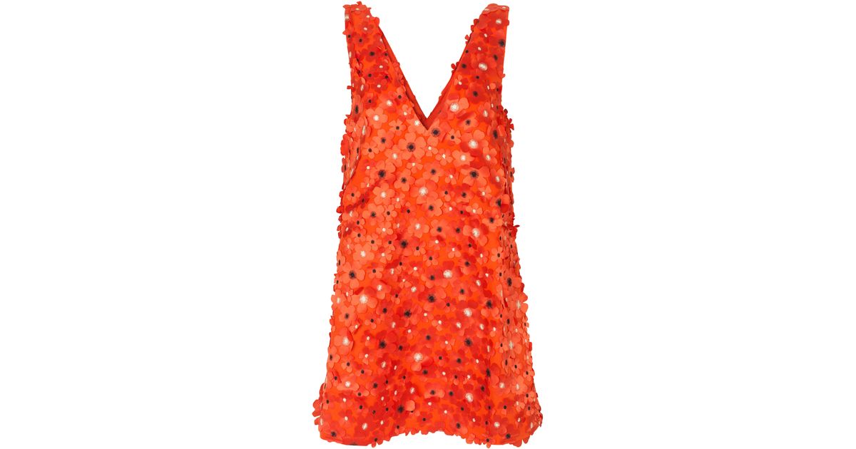 Stine Goya Elena Floral Appliqué Dress In 3088 Orange Blossom At