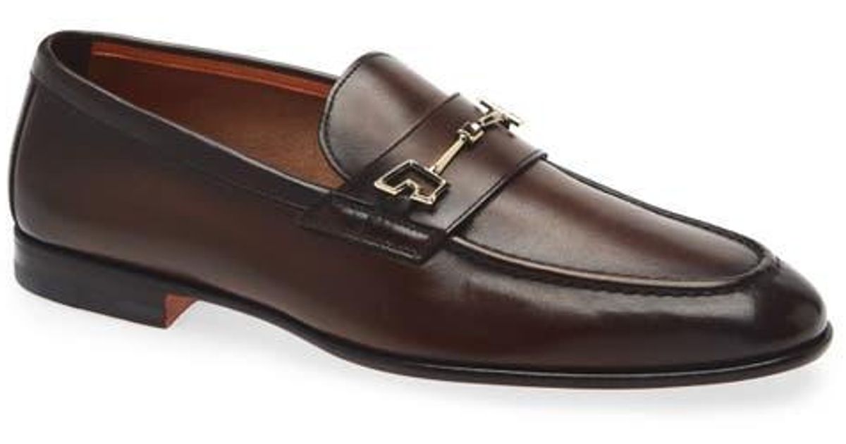 Santoni Saddle Bit Loafer in Brown for Men | Lyst