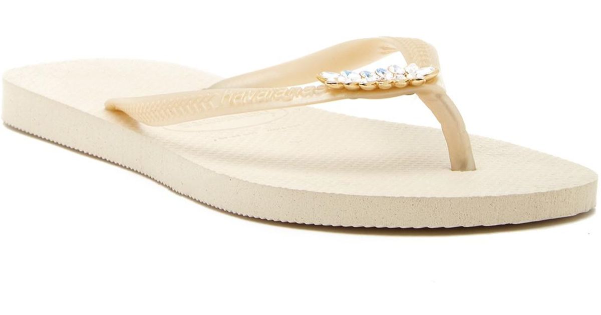 havaianas beige slim glitter