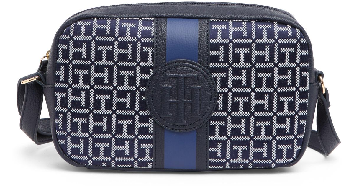 Tommy Hilfiger Logo Crossbody Handbag In Navy/white At Nordstrom Rack
