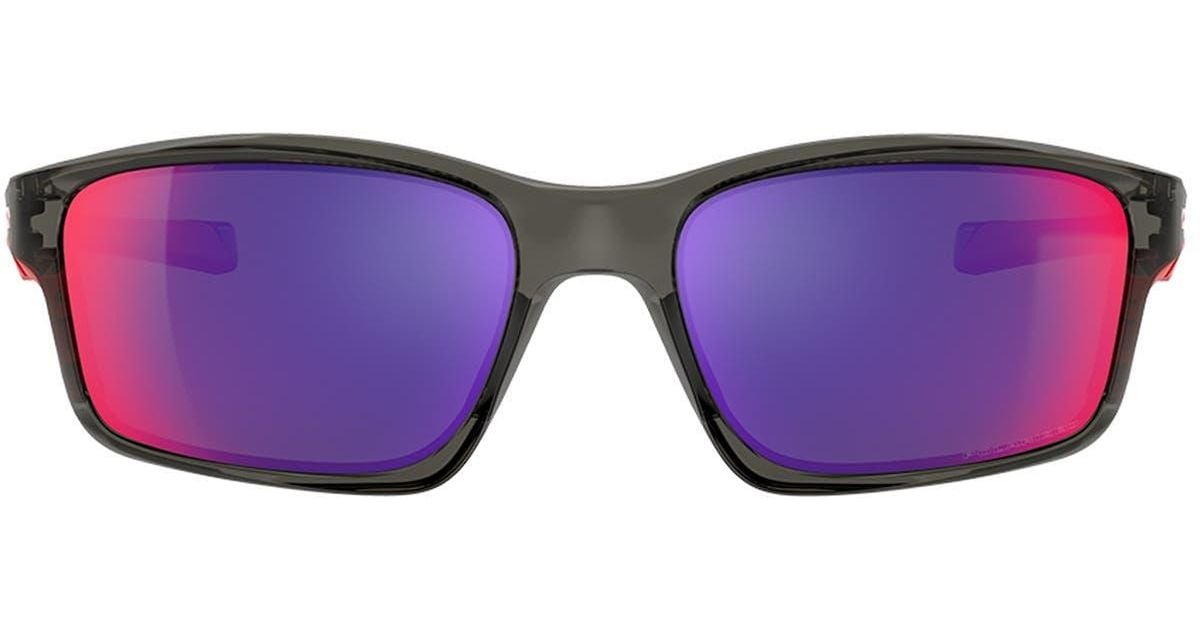 Oakley Chainlink Polarized 57mm Rectangle Sunglasses In Grey At