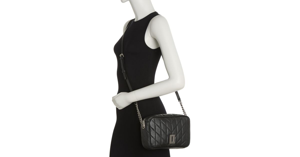 Karl Lagerfeld Paris Karolina Quilted Leather Crossbody Bag - Moonbeam