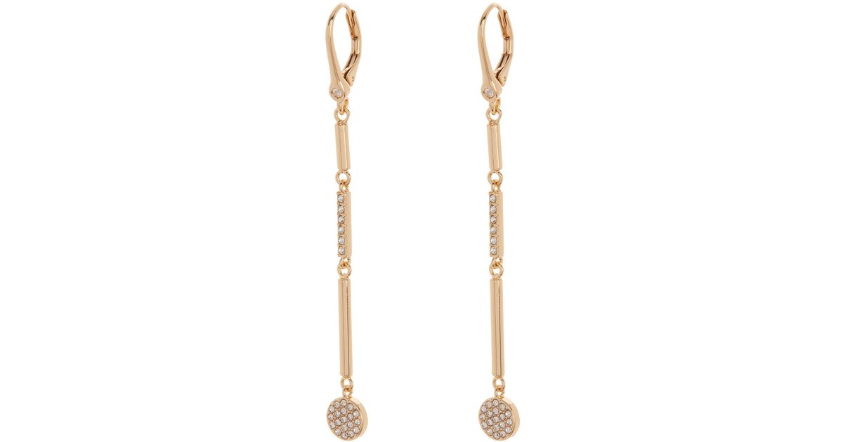 DKNY Crystal Pavé Linear Drop Earrings In Gold/cry At Nordstrom