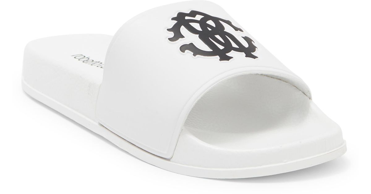 Roberto Cavalli Pool Slide Sandal in White Lyst