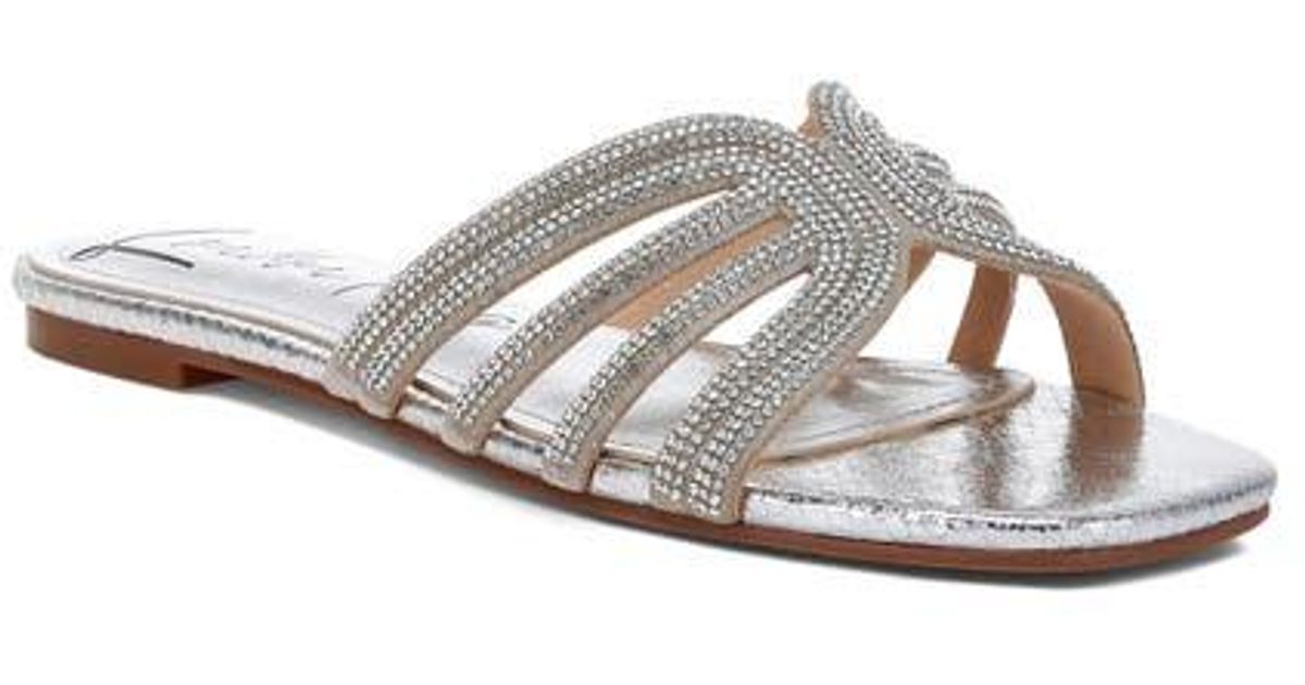 London Rag Slides LONDON RAG Dindy Embellished Slide Sandal in White | Lyst