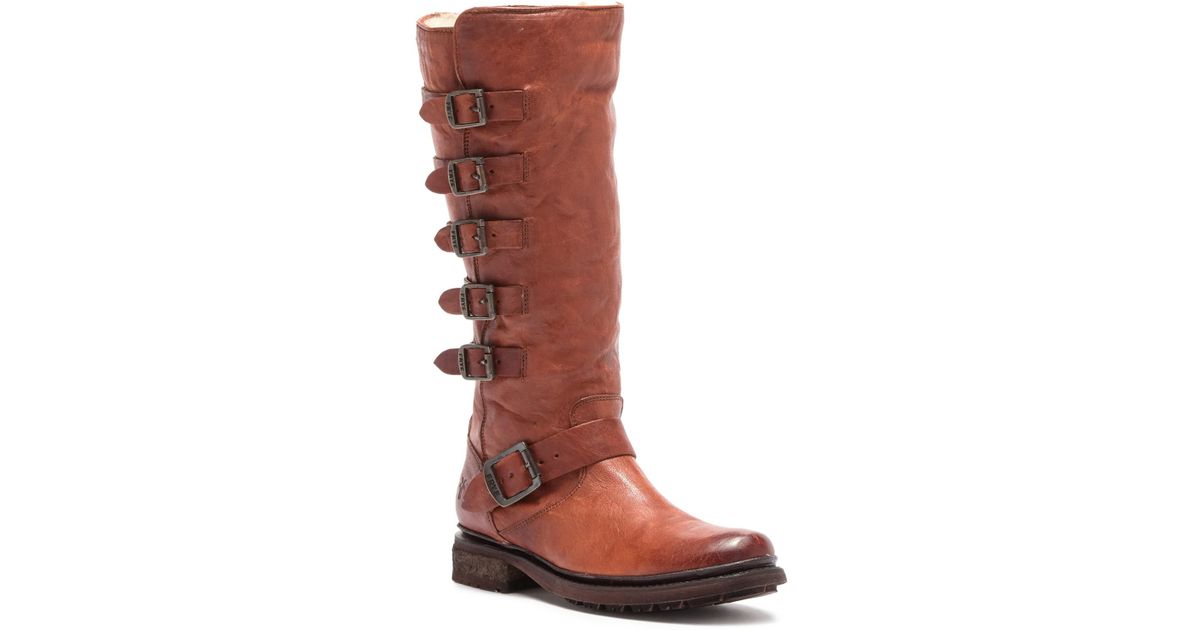 frye valerie belted tall shearling