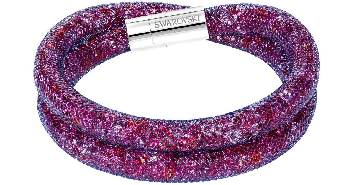 Swarovski Synthetic Stardust Crystal Filled Mesh Wrap Bracelet in Purple |  Lyst
