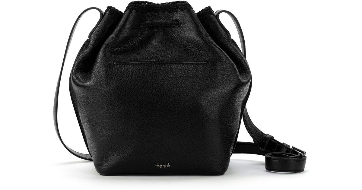The Sak Ivy Drawstring Leather Bucket Bag In Black At Nordstrom Rack Lyst