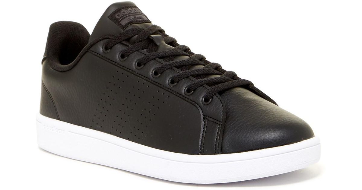 adidas Leather Cloudfoam Advantage Clean Sneaker in Black for Men - Lyst